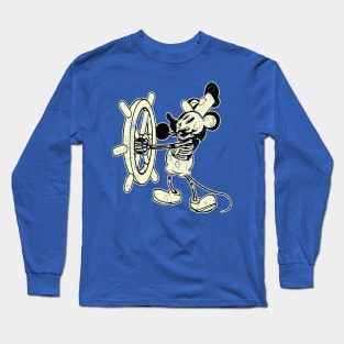 Classic Steamboat Willie Skull Long Sleeve T-Shirt